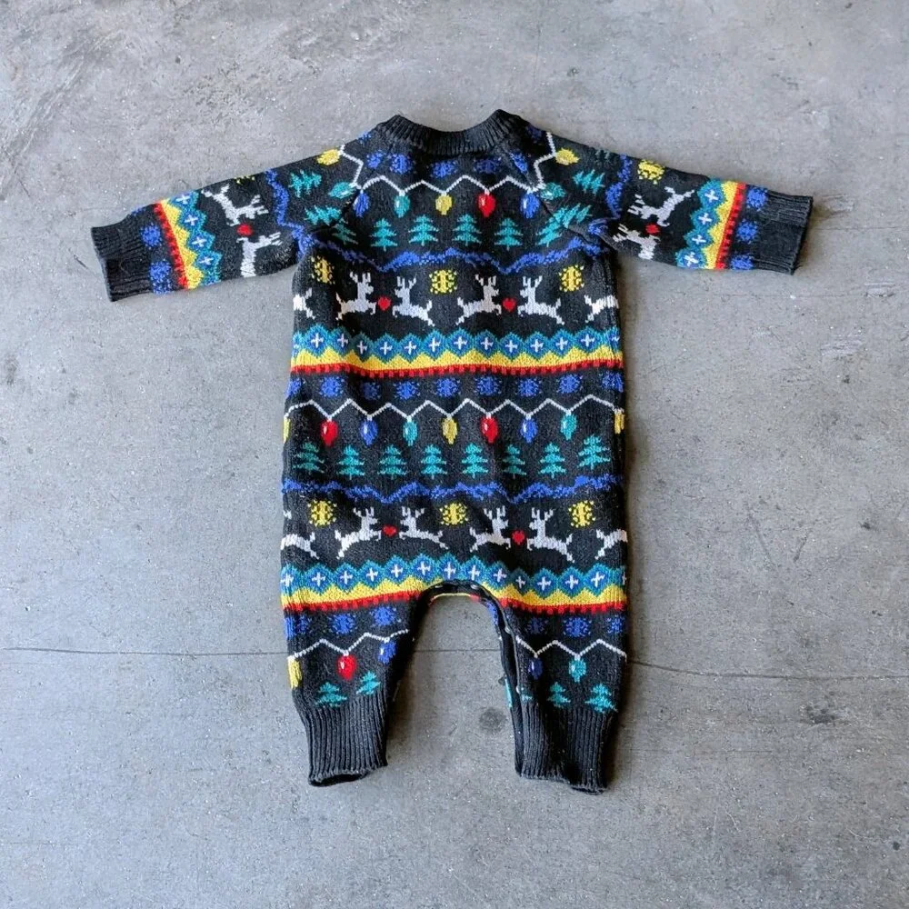 Hanna Andersson Baby Holiday Romper in Combed Cotton Very Merry size 3-6M